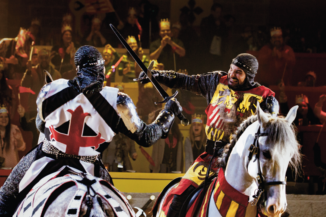 Medieval Times Dinner Show has gladiators battling on horseback