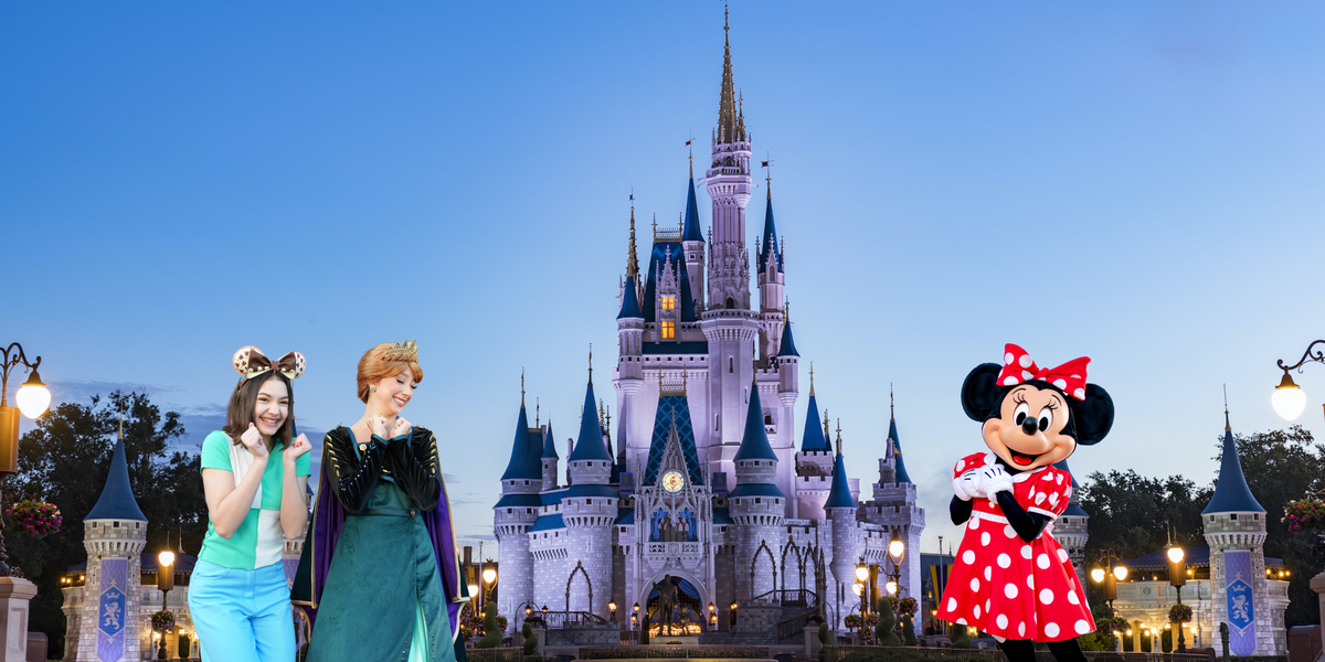 Disney World vacations you are sure to see Minnie Mouse and Cinderella's Castle 